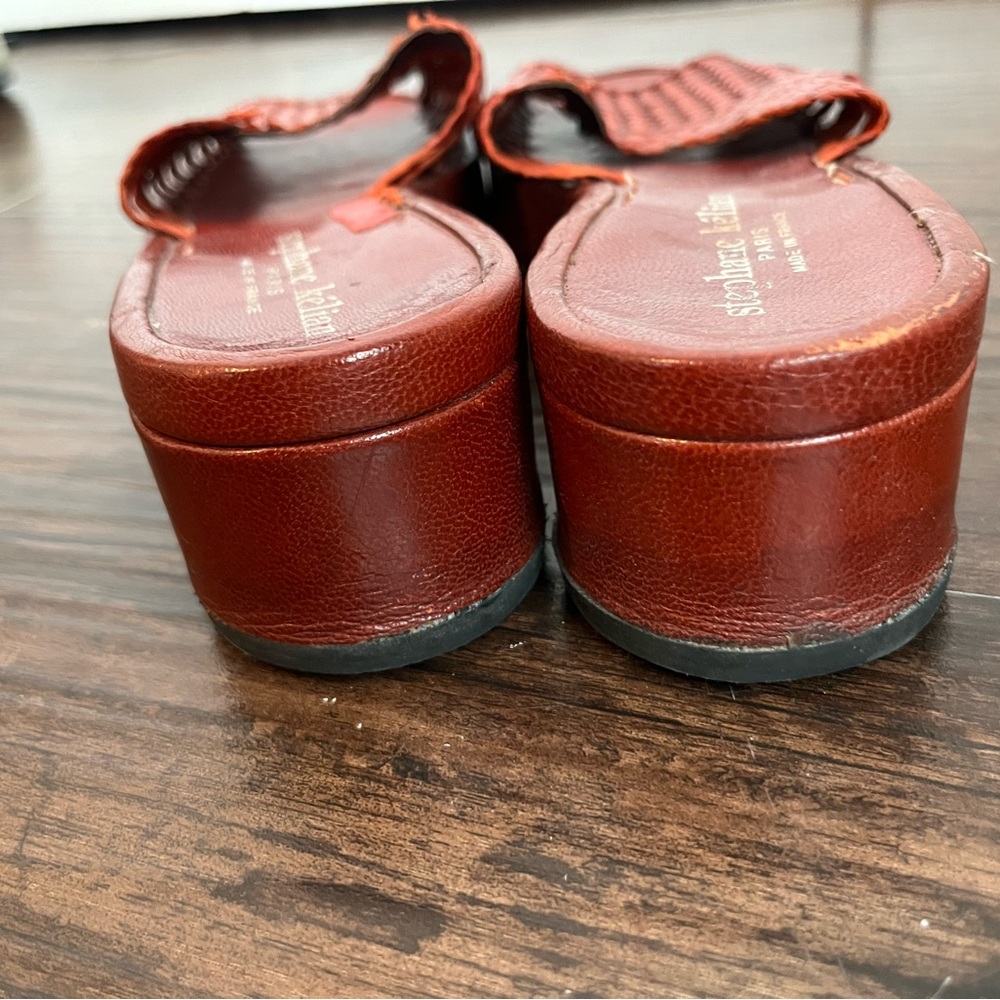 Stephane Kelian made in France Red Woven Leather Mules - Picture 4 of 5